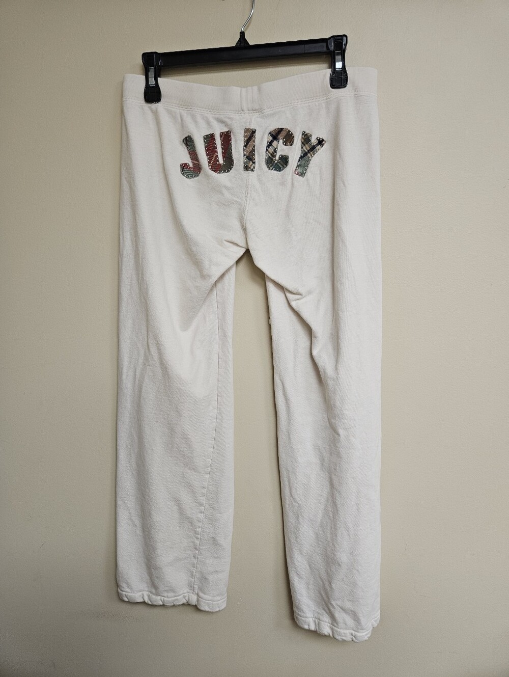 VTG Juicy Couture Butt Spell Out Rare White Lounge Pants Size S